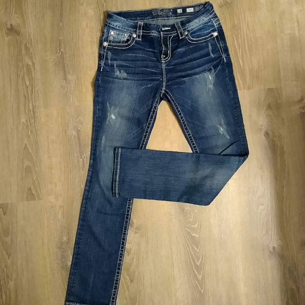 Practically New Mid-Rise/ Easy Straight Miss Me Jeans